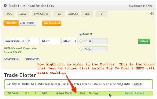 A conditional order